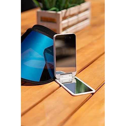Bluestone Sunshield Sun Smart UV Makeup Mirror - Makeup Vanity Mirror, Ideal for Travel with Advanced Sun Protection Detection, USB Charging, Backup Power
