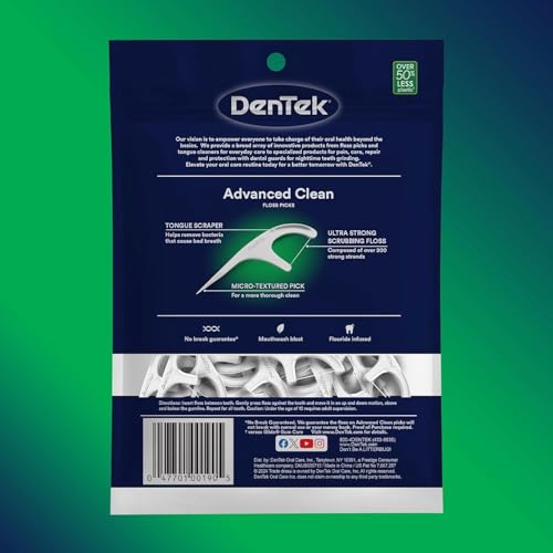 DenTek Triple Clean Advanced Clean Floss Picks 90 Count (Pack of 12)
