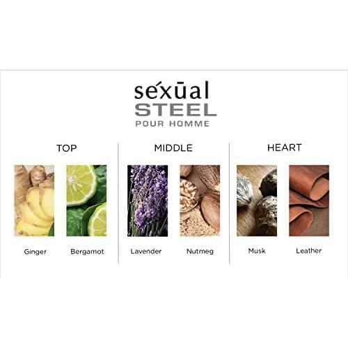 Michel Germain Sexual Steel Pour Homme Eau de Toilette Spray, Top Notes of Ginger, Bergamot, Rhubarb Leaves, Charismatic & Intense Gift for Him