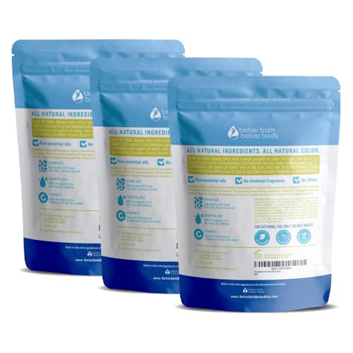 Circulation Foot Soak (3-Pack with Scoop) Foot Soaking Epsom Salts with Pure Essential Oils in BPA Free Pouch with Press-Lock Seal Made in USA, Three 2-Lbs Pouches 6-Lbs Total