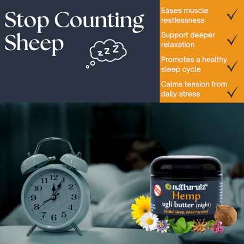 Ugli Butter Hemp Night Cream 4oz ?Calming Nightly Hemp Topical with Soothing Lavender, Calming Chamomile & Relaxing Passionflower. Ease Restless Muscles & Support a Healthy Sleep Cycle Melatonin Free