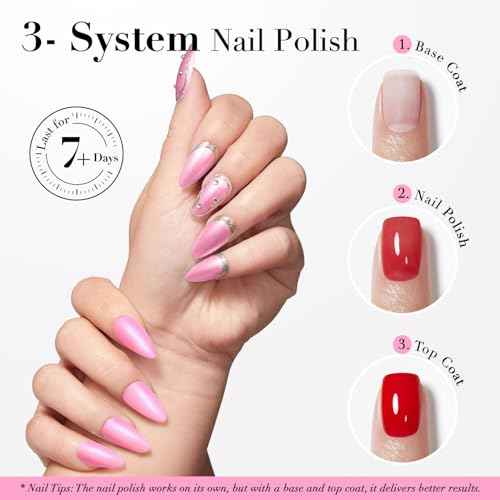 AZUREBEAUTY Pink Nail Polish Fast Drying Natural Shine Nail Lacquer Fingernail Polish Cuticle Trimmer, Cuticle Pusher