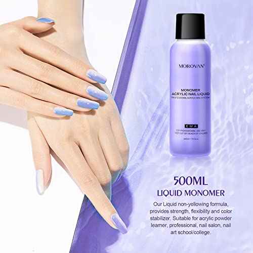 Morovan Monomer Acrylic Nail Liquid Professional Liquid Monomer Nail System For Acrylic Nail Extension Carving MMA-Free Non-Yellowing Formula