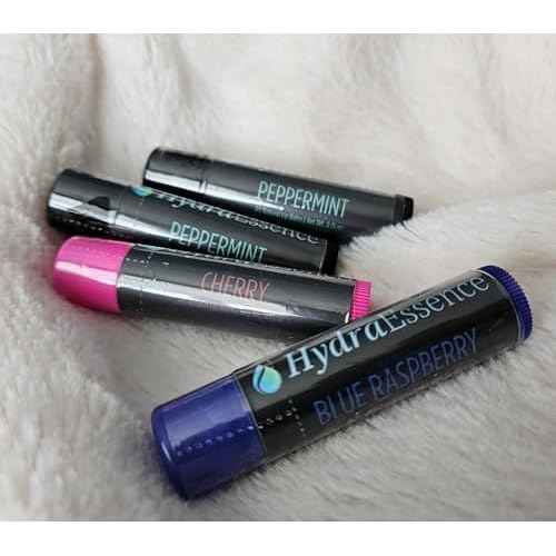 Premium Lip Balm Lightweight 4-Pack | Cherry, Blue Raspberry & Peppermint (2) | Natural Ingredients with Shea & Cocoa Butter | Made in USA | 0.15 oz Each