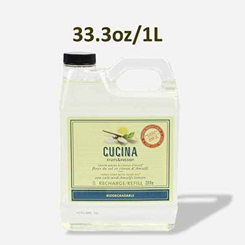 Cucina Fruits & Passion Sea Salt and Amalfi Biodegradable Liquid Hand Soap Refill 33.8 Ounces - 2 Pack
