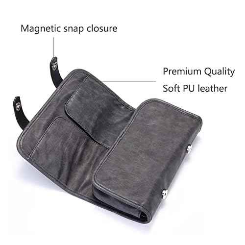 PERFEHAIR Professional Hair Stylist Scissor Cases - Hair Cutting Barber Grooming Shear Tools Holder Pouch Carrying Bag, PU Synthetic Leather, Black
