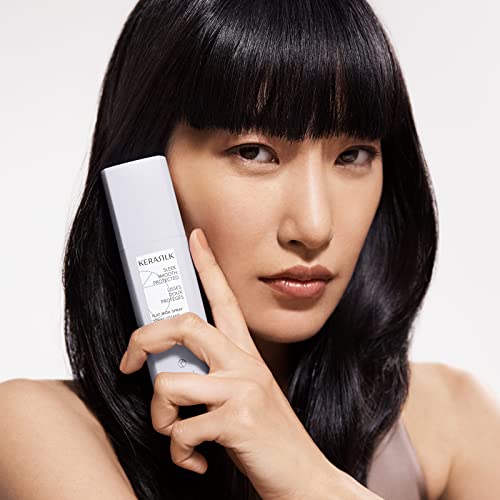 KERASILK Flat Iron Spray | Speeds Up & Eases Hot Iron Styling | Smooths Hair & Flyaways | Creates Sleek Hair Full of Shine | Humidity Protection | With Heat Protection | 75ml