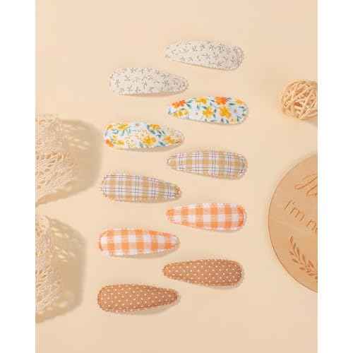 doboi 40Pcs Toddler Hair Clips Hair Barrettes Baby Girl Hair Bows Clips Floral Print Non Slip Snap Hairpins Flower Hair Clips for Girls Kids Toddler Hair Accessories