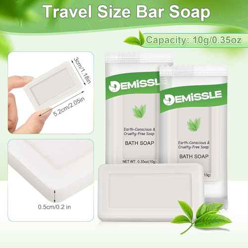 Demissle 0.35 Ounce Travel Size Soap Bars Face and Body Bar Soap Small Travel Individually Wrapped Hotel for Vacation, Hospitality Hotels, Rentals, Camping, Guest Room(200 Pcs)