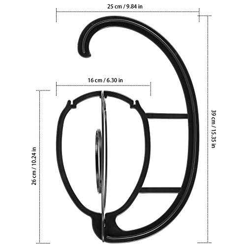 8 Pack Wig Hanger, Wig Rack for Multiple Wigs and Hats, Portable Collapsible Wigs Hanging Stand, Black