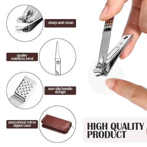 Coume 48 Set Christmas Men Gift Bulk Nail Care Kit Stainless Steel 8 in 1 Manicure and Pedicure Set with Travel Case Baby Shower Prizes for Employee Appreciation Teacher Staff Coworkers(Brown Series)