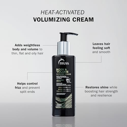 Truss Body & Volume - Weightless, Heat Activated Cream for Volume and Texture to Thin, Oily Hair Types - Light to Medium Hold with Elasticity, Hair Thickening & Shine (8.45oz)
