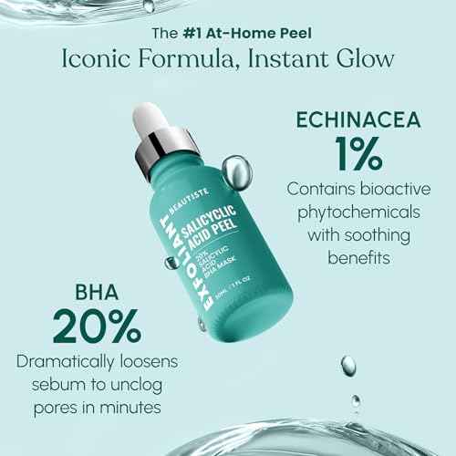 30 DAY MIRACLE BHA 20% Peeling Solution - Clinical Strength BHA Liquid Exfoliant for Clogged Pores, Wrinkles & Blackhead Remover - Salicylic Acid Serum & Chemical Exfoliant for Face Peel 1oz