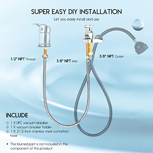 LukLoy Shampoo Bowl Vacuum Breaker Kit for Shampoo Bowl Faucet, Salon Sink Parts, Shampoo Bowl Faucet Kit (Vacuum Breaker Kit)