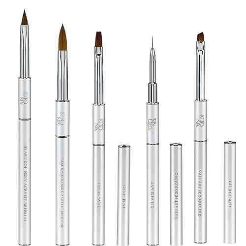 Tones Maestro Kolinsky Sculpting Brush - 100% Kolinsky Sable Hair Brush for Acrylic Nails - Ultra Precise Nail Sculpting and 3D Nail Art Brush (#8)