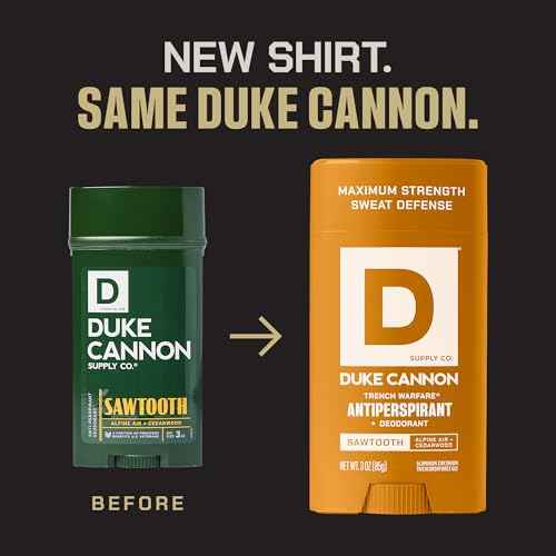 Duke Cannon Supply Co. Anti-Perspirant Deodorant for Men 3 oz. Sawtooth, 2 Pack - Unique Masculine Scent, Odor Control & Soothe Skin