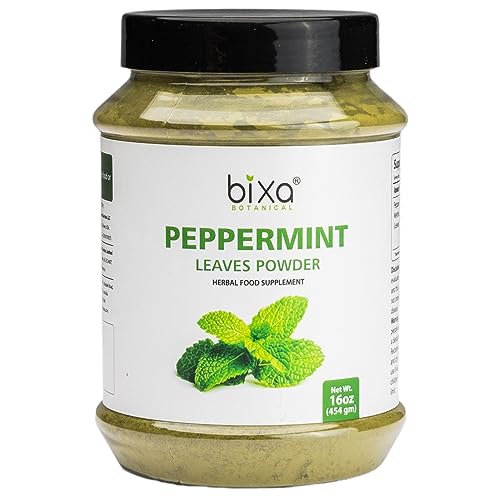 bixa BOTANICAL Peppermint Leaves Powder | Mentha Piperita | 1 Pound / 16 OZ | Ayurveda Herbal Supplement | Gluten Free, Non-GMO, Steam Treated, Vegan, 100% Pure.