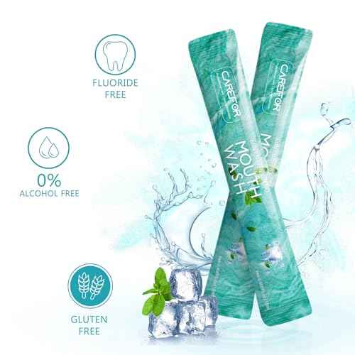 Mouthwash Travel Size Portable Packets to Go, Alcohol & Fluoride Free Fresh Mint MouthwashStrips for Superior Oral Hygiene,30 Individual Disposable Mouthwash Packs(Pack of 30)