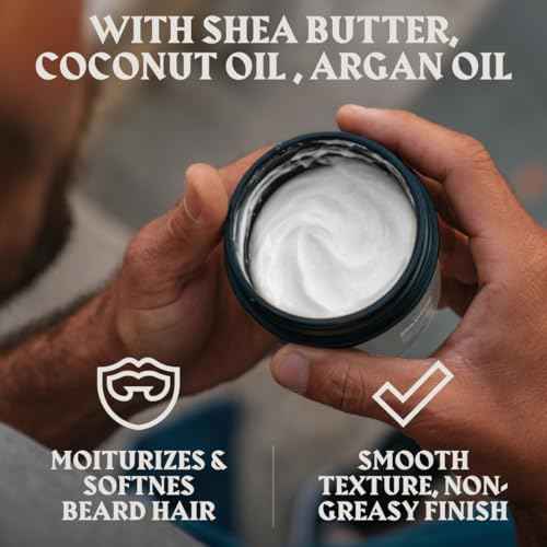 Striking Viking Unscented Beard Butter for Men - 4 Oz Cream - Unscented Beard Cream for Men with Non-Greasy Formula - Hydrating Balm