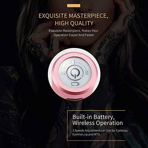 Arrow Wireless Permanent Makeup Machine By Mellie Microblading - Powder Brows - Shading - Microshading - Brow Machine Compatible with M3 or Intelli Needle Cartridge (Machine, Pink)