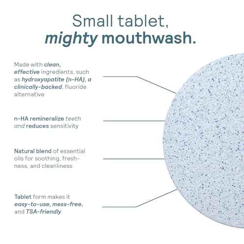 HUPPY Mouthwash Tablets with Nano Hydroxyapatite - Refreshes Breath and Remineralizes Teeth - Hydroxyapatite Tabs Perfect for Travel - Nanohydroxyapatite Mouthwash, 124ct, Cool Mint Flavor