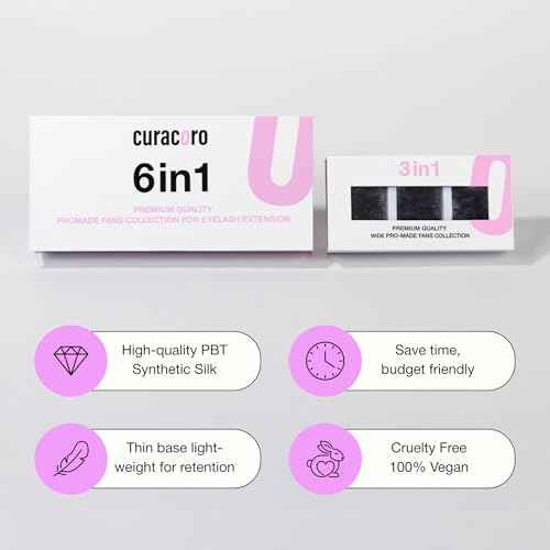 Curacoro Promade Mix 1500 Fans - Handmade Volume Eyelashes, Multi Selections From 5D To 12D, C CC D Curl, Thickness 0.03~0.1 mm, 9-18mm Length, Long Lasting & Easy Application (10D-0.03 CC, 9-14mm)