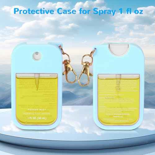 Hand Sanitizer Spray Case Compatible with Touchland Power Mist 1 oz ? Silicone Case with Keychain for Touch Land Mist 1 fl oz£¨30 ml£©, Hand Sanitizer Accessory for 1 fl oz (Purple+Blue+Red, 3 Pack)
