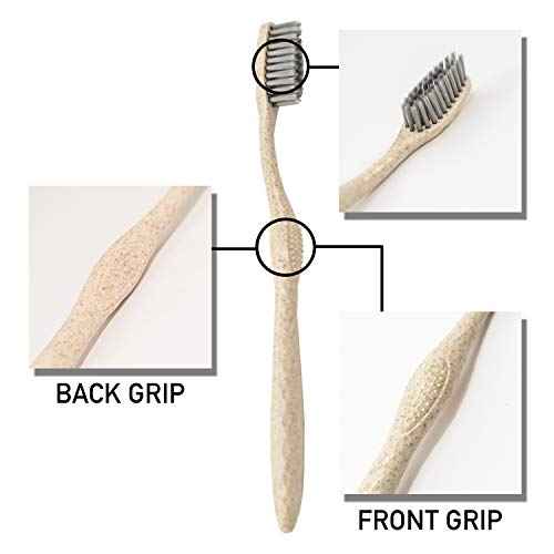 Bleeker and Rowe Biodegradable Eco-Friendly Toothbrushes - Individually Sealed - BPA Free Soft Bristles - Sustainable - Recycled Packaging (Pack of 100)