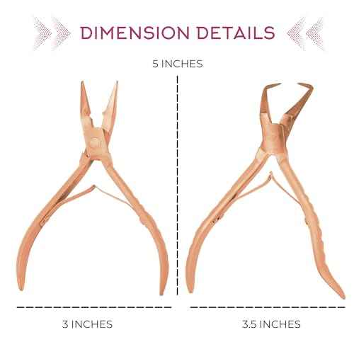 SIVOTE Professional Hair Extension Tools Kit Stainless Steel, Microlink & Itip Extensions Tool Kit, Rose Gold