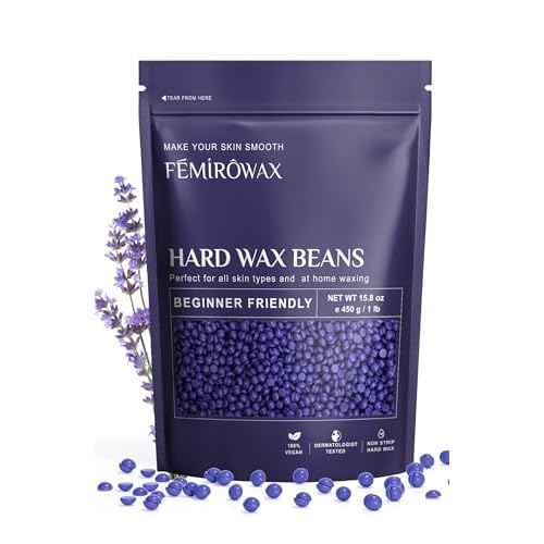 Wax Beads, 1lb Hard Wax Beans for Hair Removal Sensitive Skin with Lavender Formula Waxing Beads for Full Body Brazilian Bikini Face Eyebrow at Home Wax Refill for Women Men