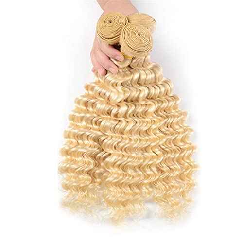 613 Deep Wave Bundles Honey Blonde Human Hair Bundles Grade 8A Brazilian Remy Hair Weaves Extensions For Women 26 28 30 Inch