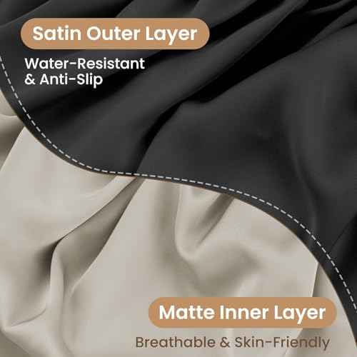 Adjustable Double Layer Silk-Satin Hair Bonnet for Women - Sleep Hair Protector Ideal for Natural Curly Hair, Anti-Frizz & Moisture Retention