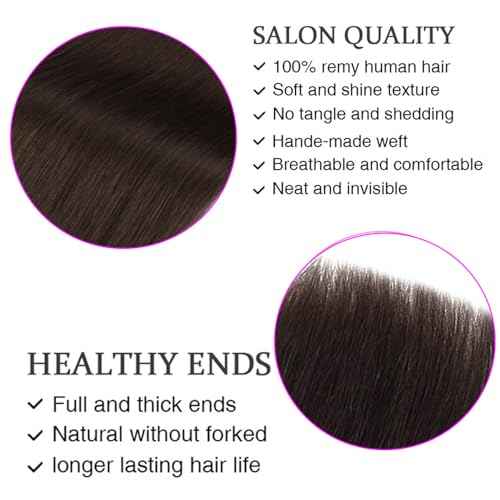 ORIGEN Clip in Hair Extensions Real Human Hair Clips ins Remy Hair Extensions for Women Full Head Dark Brown 120g 16 Clips 7 Pcs 16 Inches