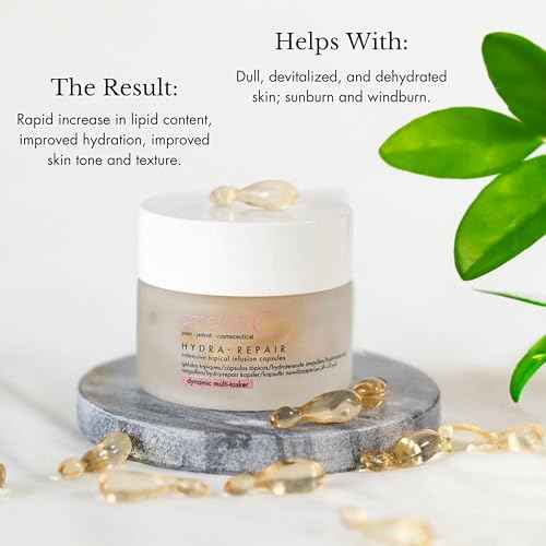 emerginC Hydra-Repair Intensive Topical Infusion Capsules - Moisturizing Face Serum Caps with Vitamin E + Ceramides for Dry Skin - Helps to Hydrate + Visibly Improve Skin Texture + Tone (40 Capsules)