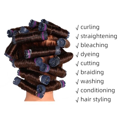 Hairingrid Mannequin Head 20"-22" 100% Human Hair Hairdresser Cosmetology Mannequin Manikin Training Head Hair and Free Clamp Holder (1906LB0414)