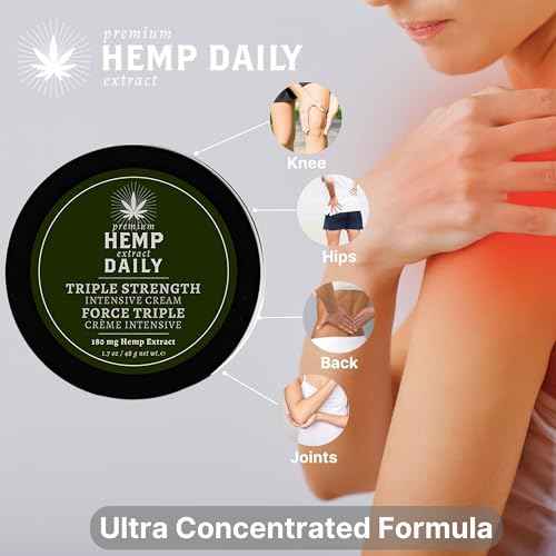 Triple Strength Intensive Cream - Topical Rub with Essential Oils and Moisturizer - Vegan, Organic Ingredients - Classic Mint, 1.70 oz - Pack of 3