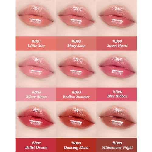 Flower Knows Swan Ballet Shine Lipstick,Hydrating Solid Lip Gloss,Moisturizing Red Tinted Lip Balm-Long Lasting Lip Gloss in Balm for Girls&Women,Vegan & Cruelty-Free(B08 Dancing Shoes)