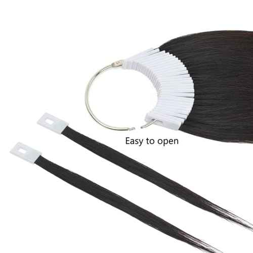 30 Pcs 8" Hair Swatches for Testing Color 100% Real Human Hair Level Swatches for Salon Training (Black)