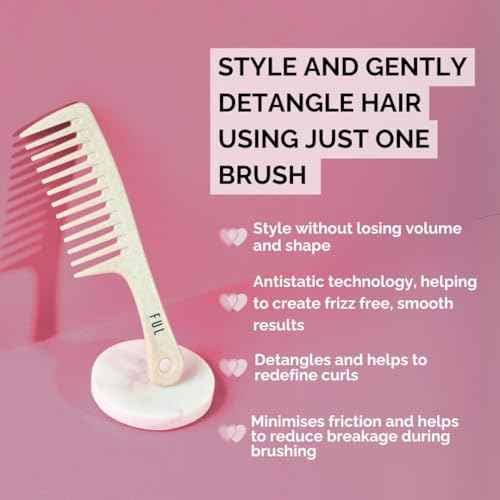 FUL: Curly Hair Products: Wide Tooth Comb for Afro, Curly, and Wavy Hair - Ideal Shower Comb for Detangling and Styling. Combs for women and also suitable as a mens comb