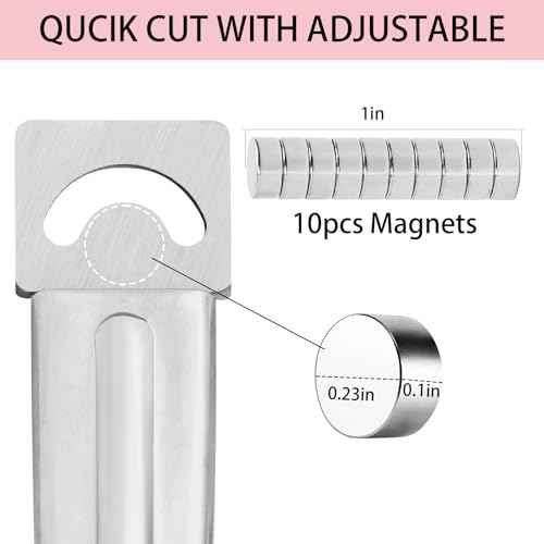 Acrylic Nail Clipper with Magnets,Nail Clippers Acrylic Nail Cutter,Nail Cutter for Nail Tips with 10PCS Sizer Magnets,Manicure Tool for Salon or Home Nail Art(Pink)