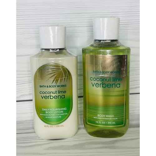 Bath & Body Works Coconut Lime Verbena Body Lotion and Body Gel Wash 2 Piece Set