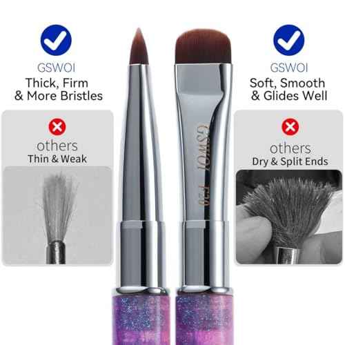 French Tip & Nail Cleaning Brush - Dual Function Gel Polish Clean Up Tool with Custom Firm Bristles for Professional Manicure (F18)