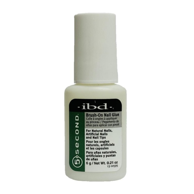 IBD Nail Glue - Quick-Drying 5-Second Brush-On Formula for Strong, Durable Nails | 0.5 oz
