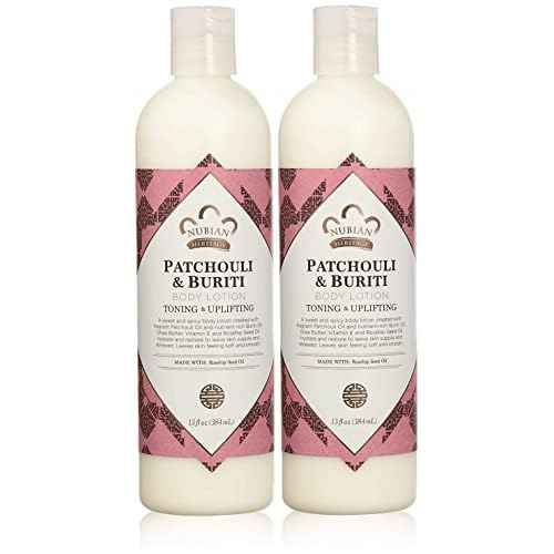 Nubian Heritage Body Lotion with Shea Butter and Rose Hips Lotion PATCHOULI & BURITI,13 fl oz - Pack of 2