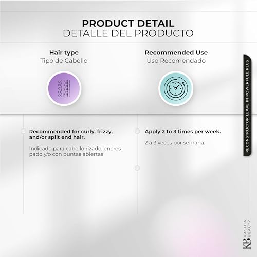Kashia Beauty Reconstructor Leave-In Powerfull Plus 10.1 oz ? Plant-Based Collagen Hair Treatment ? Anti-Frizz UV Protection ? Deep Hydration with Shea Kokum & Illipe Butters