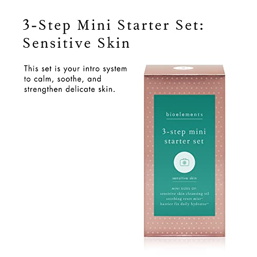 Bioelements 3-Step Starter Set: Sensitive Skin - Includes Cleansing Oil, Soothing Reset Mist Toner & Barrier Fix Daily Hydrator Moisturizer