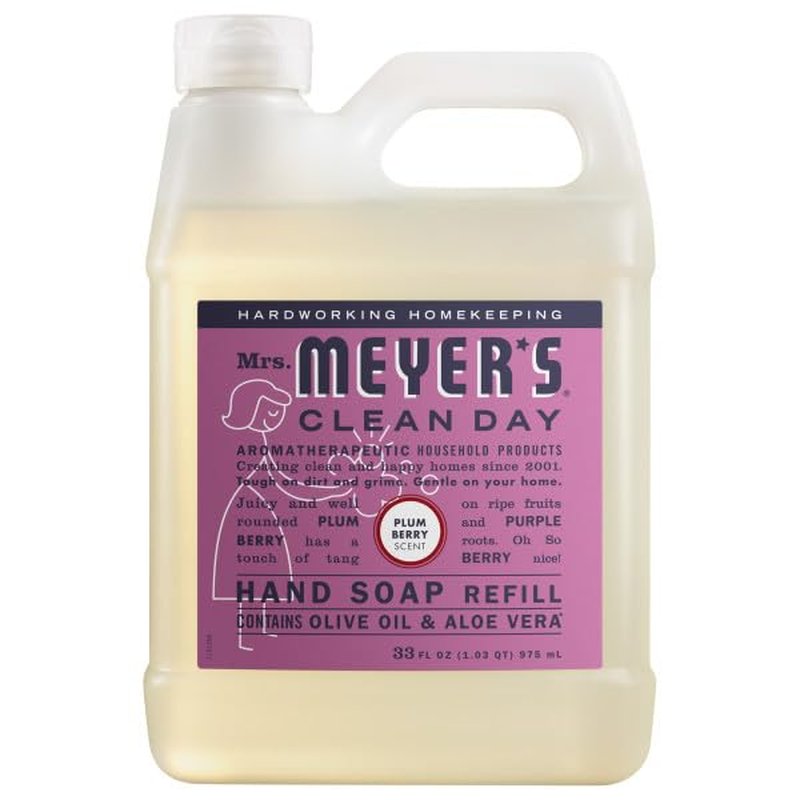 Mrs. Meyer's Clean Day Liquid Hand Soap - Plumberry Scent Variety Pack | 12.5 Fl Oz x 2 + 33 Fl Oz Refill