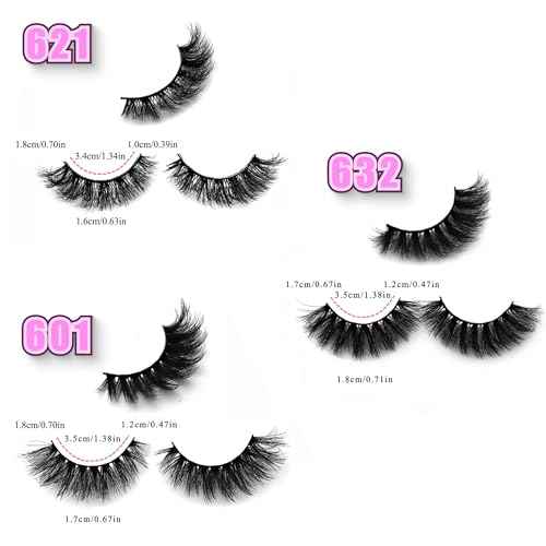 3D5D False Eyelashes 15-18mm Includes 3 Styles 27 Pair PACK Mix Cross Fluffy Natural Look Luxury Volume Faux Mink Lashes Reusable Strip Lashes, Mulitpack