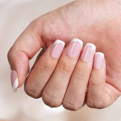 Vansiho French Gel Nail Tips 600Pcs, Short Soft Gel Nail Tips, Pink French Tips Press on Nails, Fake Nails with Box for Nail Art DIY 15 Sizes