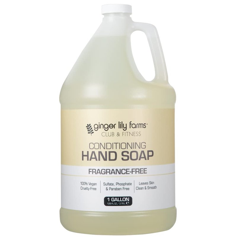 Ginger Lily Farms Conditioning Liquid Hand Soap Refill - 100% Vegan, Fragrance-Free, 1 Gallon (128 fl oz)
